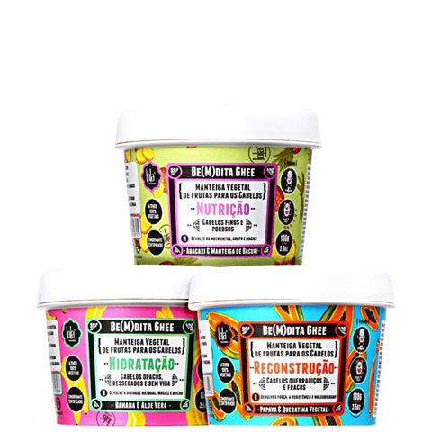 Kit Bemdita Ghee Cronograma Capilar ( 3 Produtos) Lola Cosmetics 100g - MEUBRASILONLINE