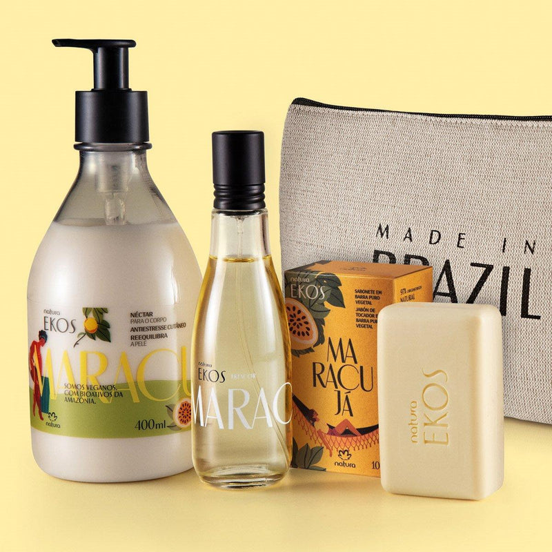 kit Natura: Ekos Maracujá - 3 unid + Bolsa de Mão. - MEUBRASILONLINE