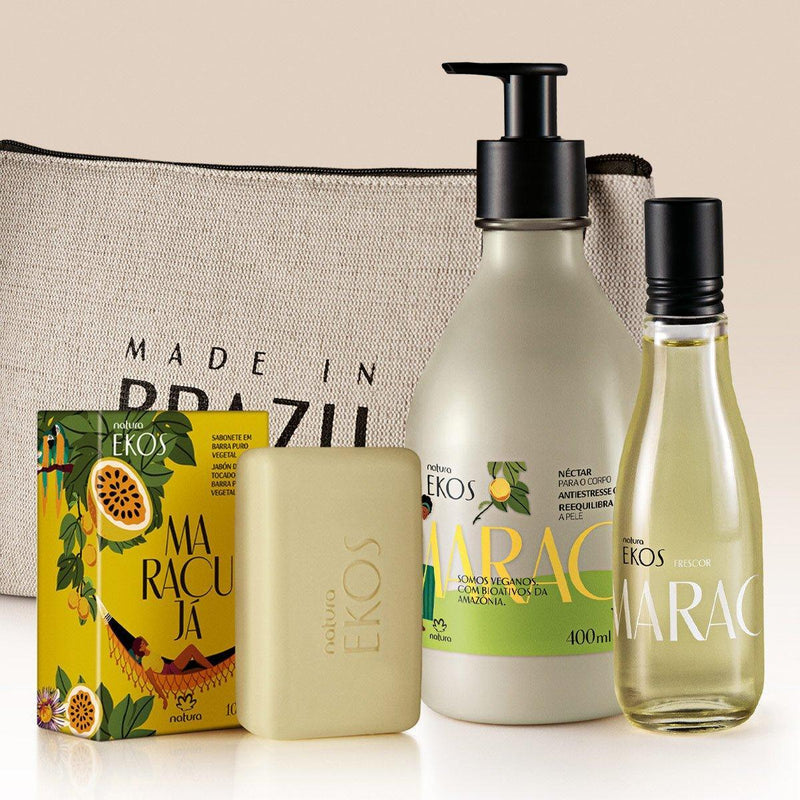 kit Natura: Ekos Maracujá - 3 unid + Bolsa de Mão. - MEUBRASILONLINE