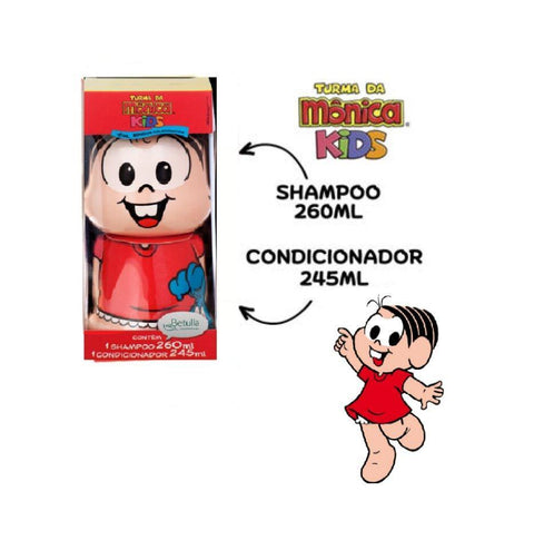 Kit Shampoo 260ml e Condicionador 245ml Cia. da Natureza Boneco Monica - MEUBRASILONLINE