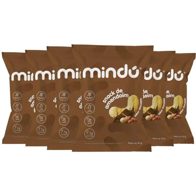 Kit Snack de Amendoim Chocolate Mindú (6un de 50g) - Meu Brasil On Line