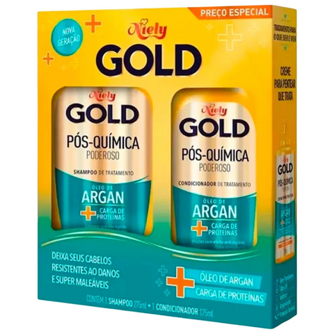 Kit De Shampoo E Condicionador Niely Gold Pós Química Óleo