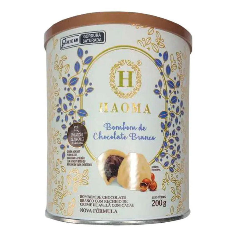 Lata de Bombom Chocolate Branco Haoma 200g - MEUBRASILONLINE