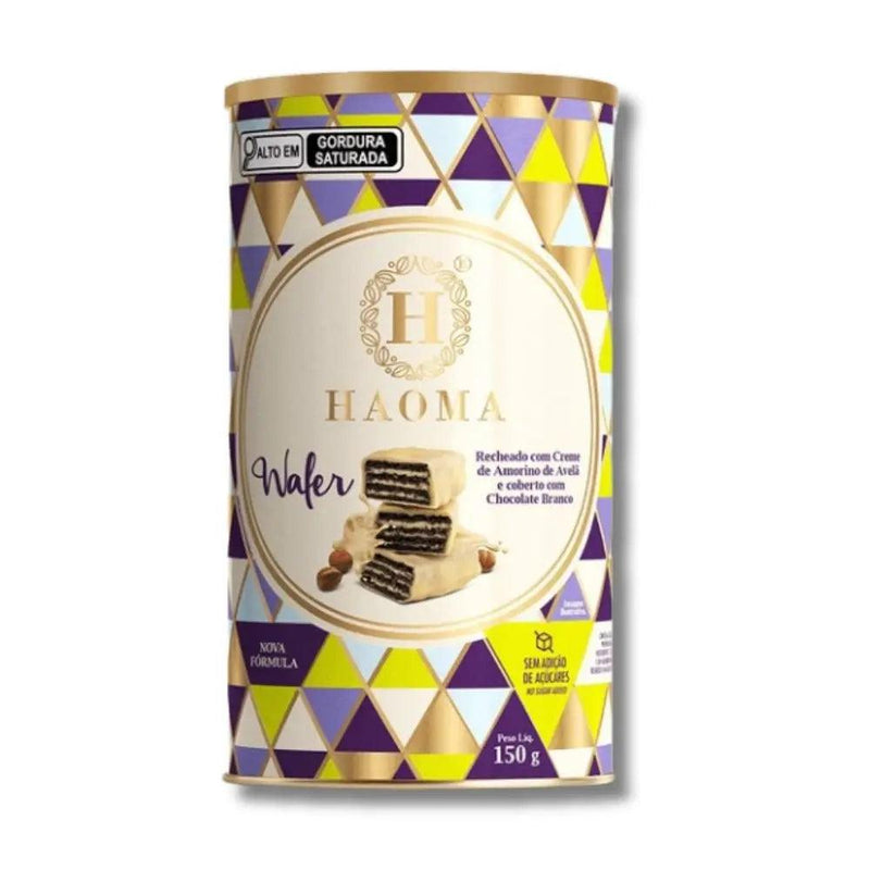 Lata de Wafer Chocolate Branco Haoma 150g - MEUBRASILONLINE