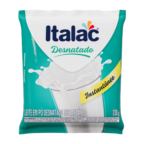 Leite Em Pó Desnatado Instantâneo Italac 200g