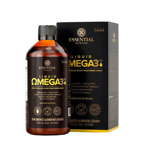 Liquid Super Omega-3 TG Mix de Frutas Essential Nutrition 150ml - MEUBRASILONLINE