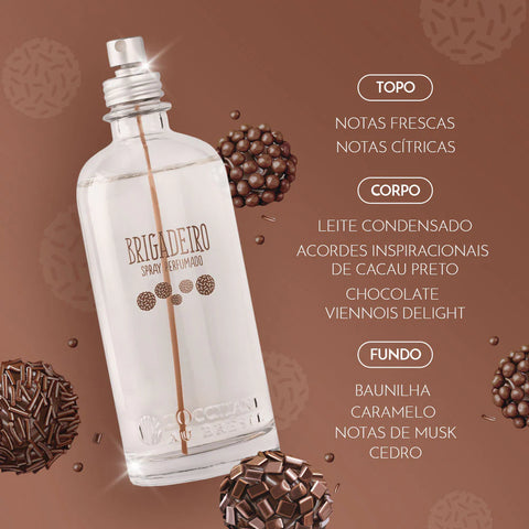 Combo Completo Brigadeiro - Esfoliante, Spray Perfumado e Hidratante Corporal.