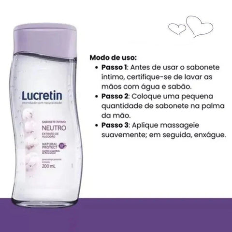 Sabonete Liquido Neutro Lucretin 200ML - MEUBRASILONLINE