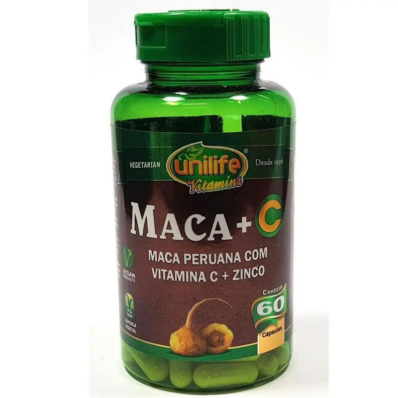 Maca Peruana Com Vitaminas Unilife 60 Cáps - MEUBRASILONLINE