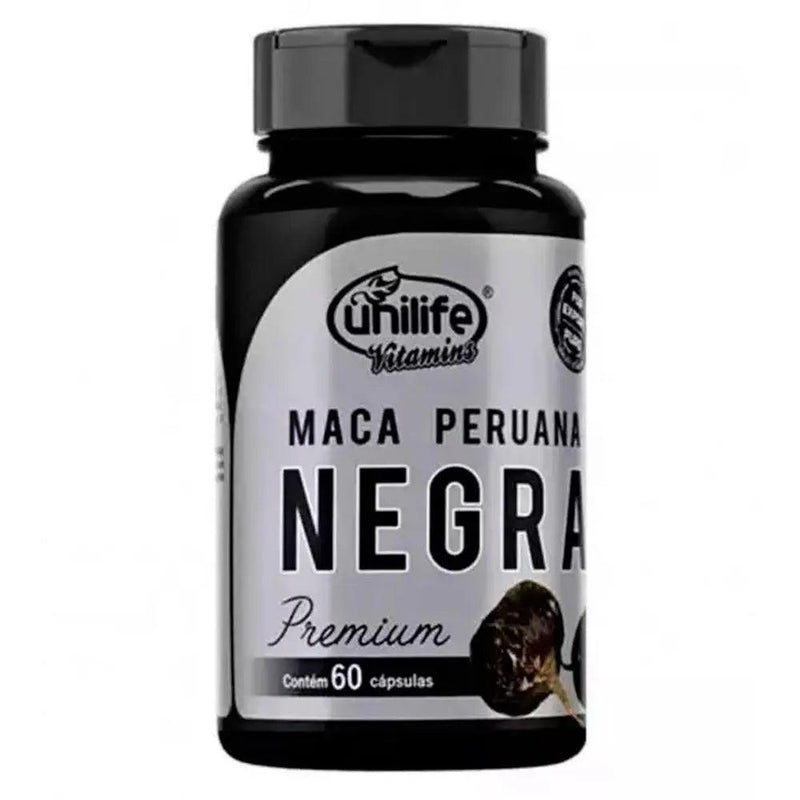 Maca Peruana Negra Premium Unilife 60 Cáps - MEUBRASILONLINE