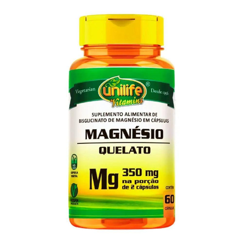 Magnésio Quelato - Unilife - 60 Cápsulas - MEUBRASILONLINE