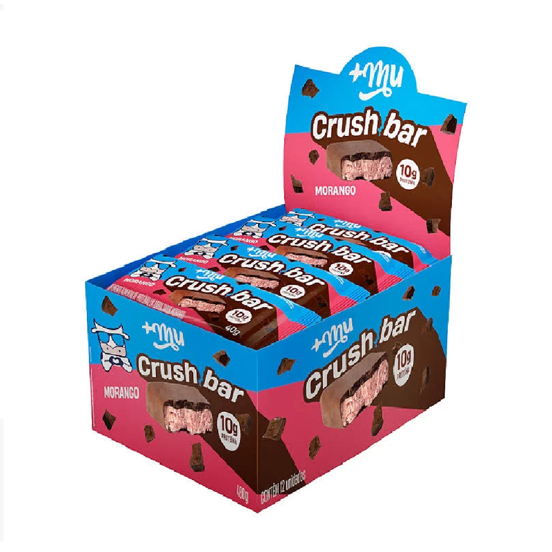 + Mu Crushbar - Morango - Caixa 12 unidades - 480g - MEUBRASILONLINE