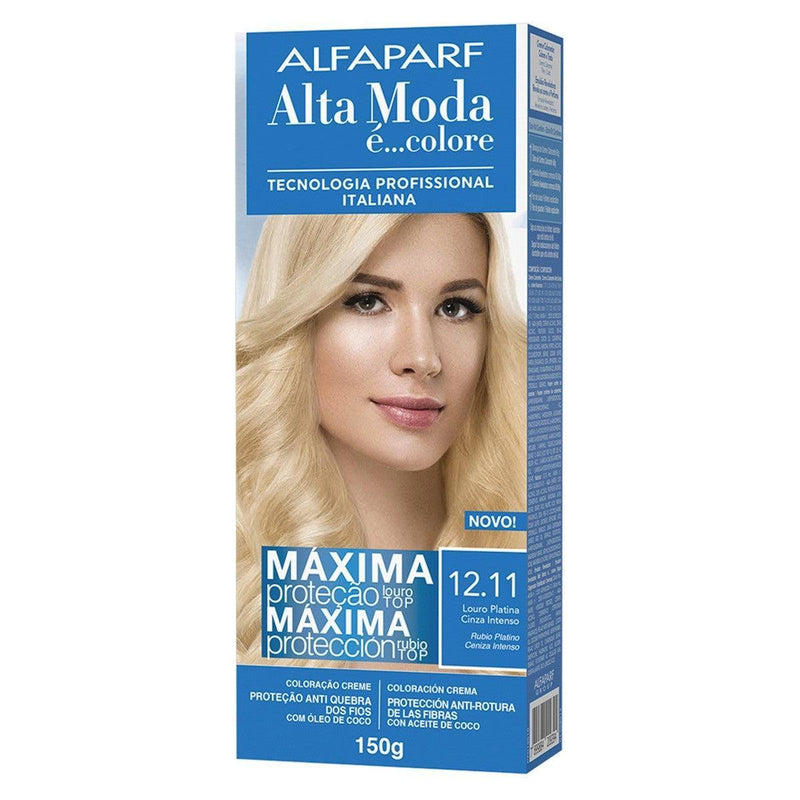 Tintura Alta Moda 12.11 Louro Platina Cinza Intenso Alfaparf 150G