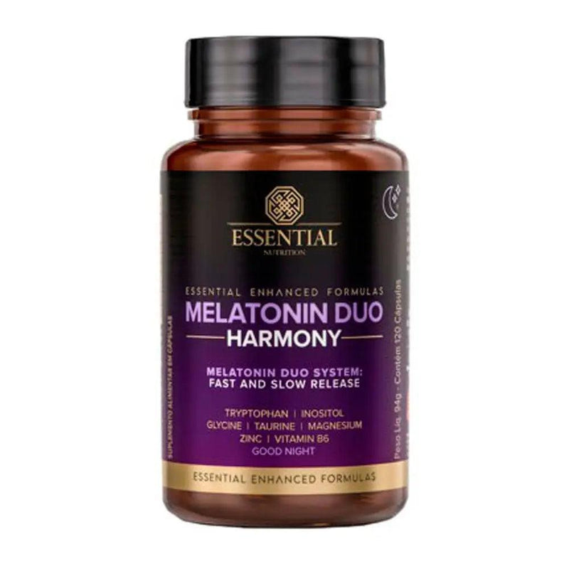 Melatonin Duo Harmony Essential Nutrition 120 caps - MEUBRASILONLINE