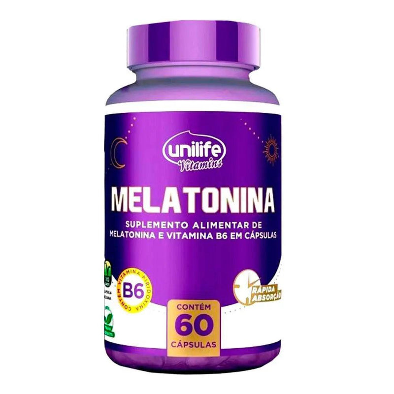 Melatonina Vitamina B6 Unilife 60 caps - Meu Brasil On Line