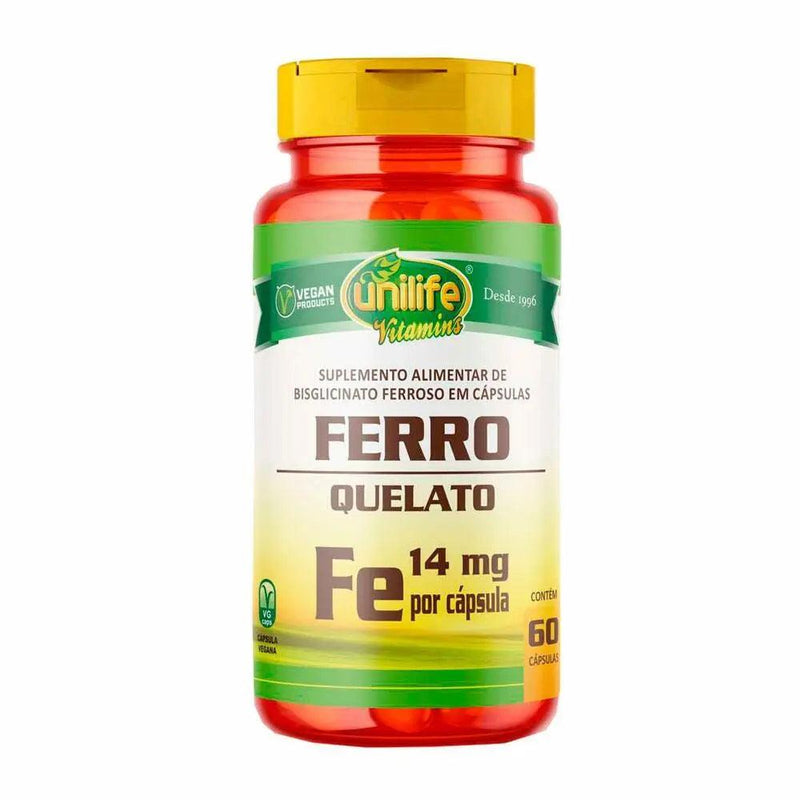 Mineral Ferro Quelato Fe - Unilife - 60 Cápsulas - Meu Brasil On Line