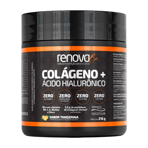 Colágeno + Ácido Hialurónico - RenovaBe - 216g - Sabores