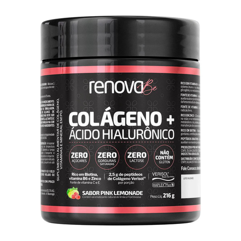 Colágeno + Ácido Hialurónico - RenovaBe - 216g - Sabores