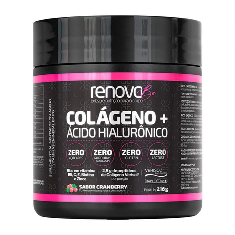 Colágeno + Ácido Hialurónico - RenovaBe - 216g - Sabores