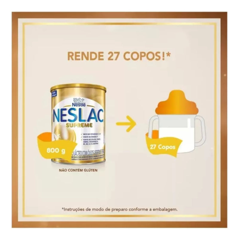 Nestlé Neslac Supreme 3 A 5 Anos 800g