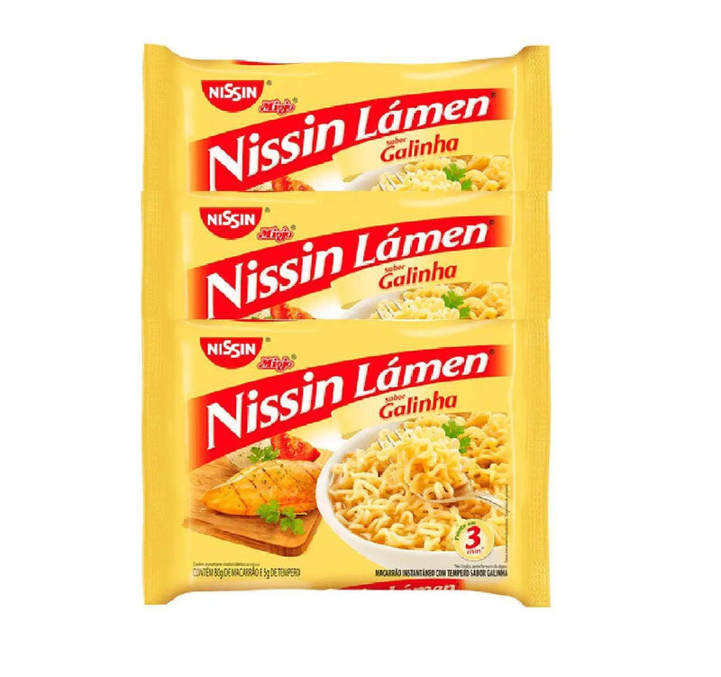 Nissin Lamen Galinha 3 x 85g - Meu Brasil On Line