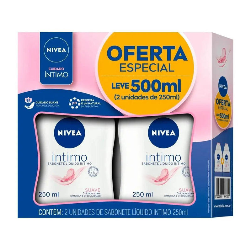 NIVEA KIT SAB LIQ INTIMO SUAVE 2UN 200ML - MEUBRASILONLINE