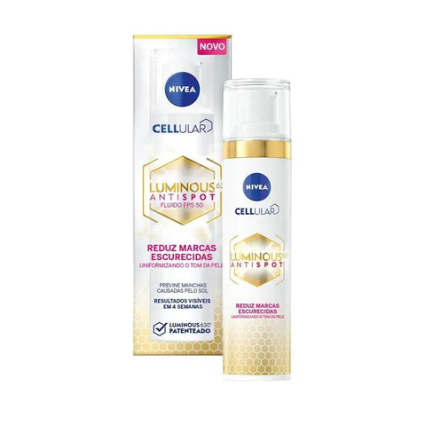 NIVEA LUMINOUS CELLULAR 630 FLUIDO FPS50 40ML - MEUBRASILONLINE