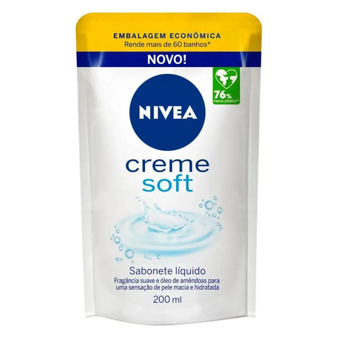NIVEA SAB LIQ REFIL CREME SOFT 200ML - MEUBRASILONLINE