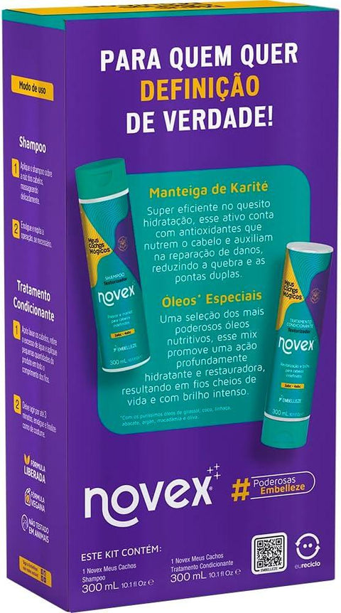 Kit Shampoo + Condicionbador Meus Cachos mágicos Novex 300ml