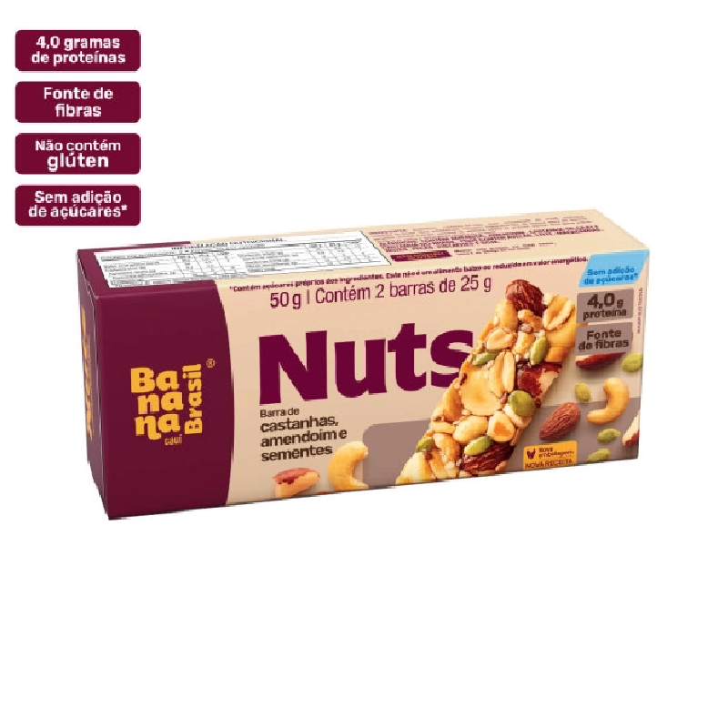 Banana Brasil Nuts - Castanhas e Sementes - Caixa com 2Un de 25g