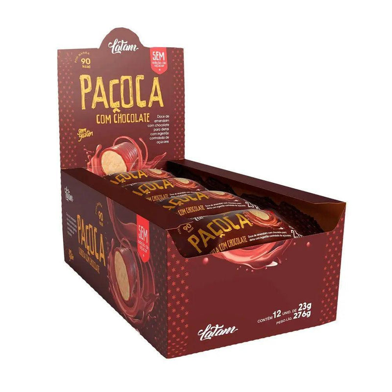 Paçoca com Chocolate Zero Latam (Cx c/ 12un de 23g) - Meu Brasil On Line