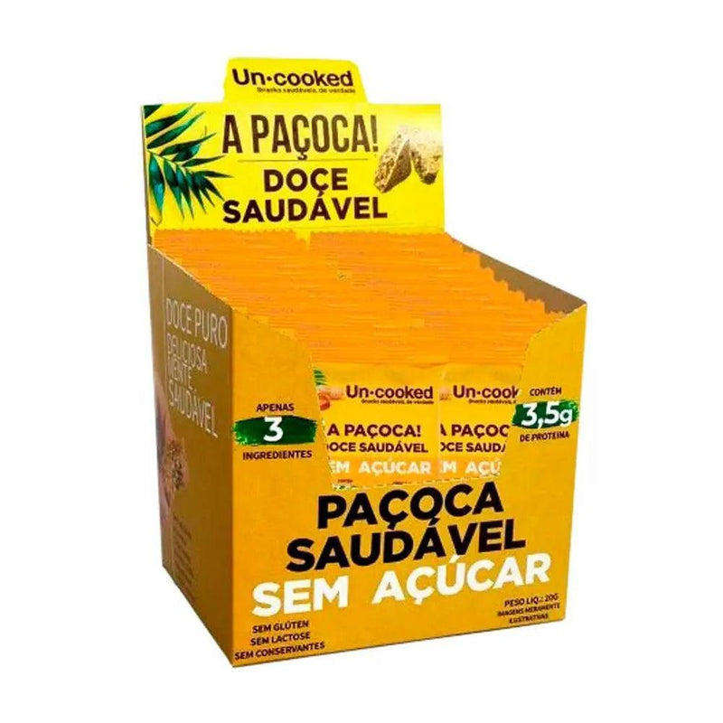 Paçoca Sem Açúcar Uncooked (Cx 28un de 20g) - MEUBRASILONLINE