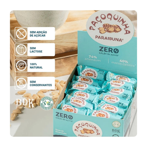 Paçoquinha Zero Açúcar Paraibuna Caixa 540g