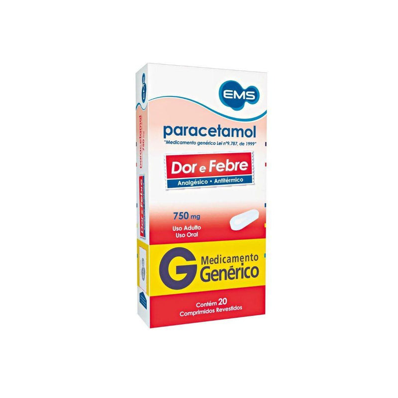 Paracetamol 750 mg 20 comprimidos - Meu Brasil On Line