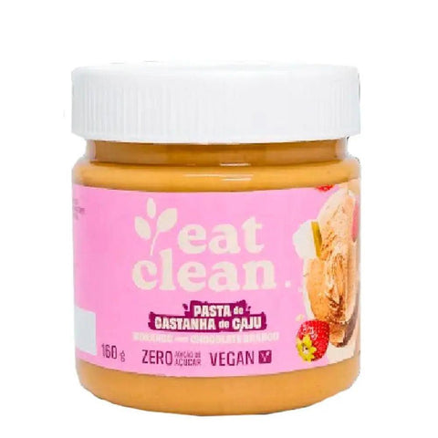 Pasta de Caju Morango com Chocolate Branco Eat Clean 160g - MEUBRASILONLINE
