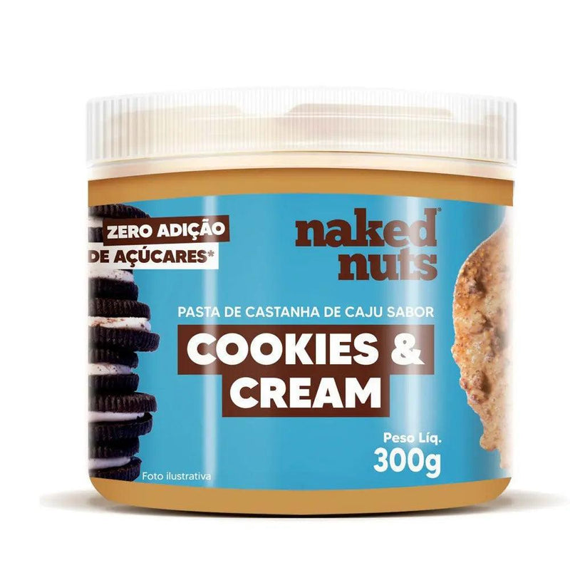 Pasta De Castanha De Caju Com Cookies & Cream Naked Nuts 300G - MEUBRASILONLINE