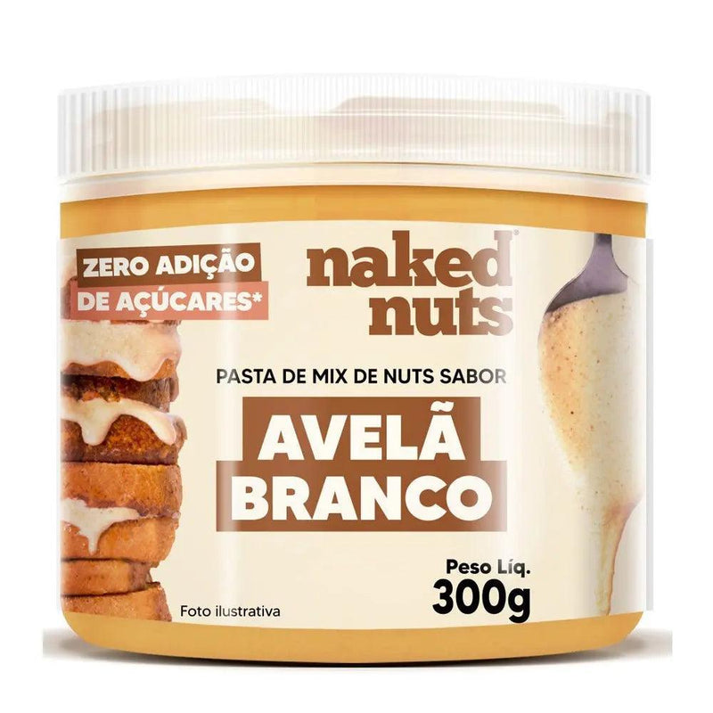 Pasta De Mix De Nuts Sabor Avelã Branco Naked Nuts 300G - MEUBRASILONLINE