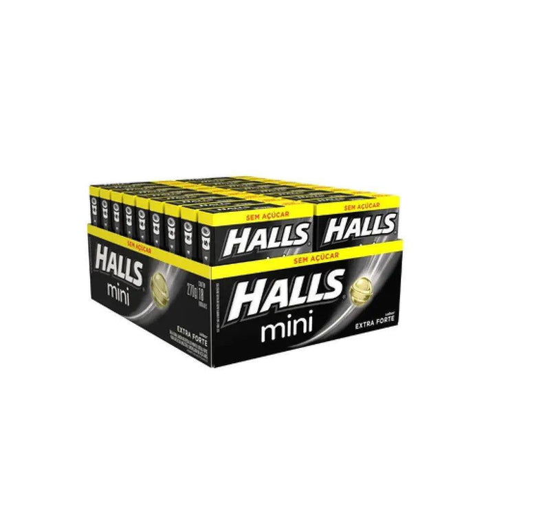 Pastilha Halls Mini Sabor Extra Forte 15 Gr. Com 18 Unidades - MEUBRASILONLINE