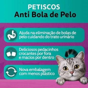 Whiskas Petiscos Anti Bola De Pelo 2x40g