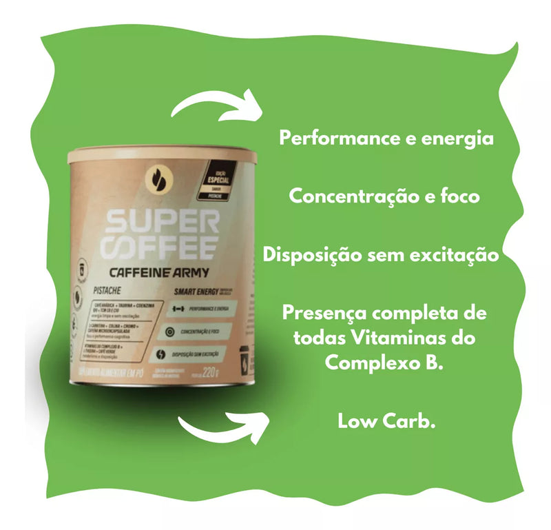 Supercoffee Pistache 3.0 Caffeine Army 380G - MEUBRASILONLINE