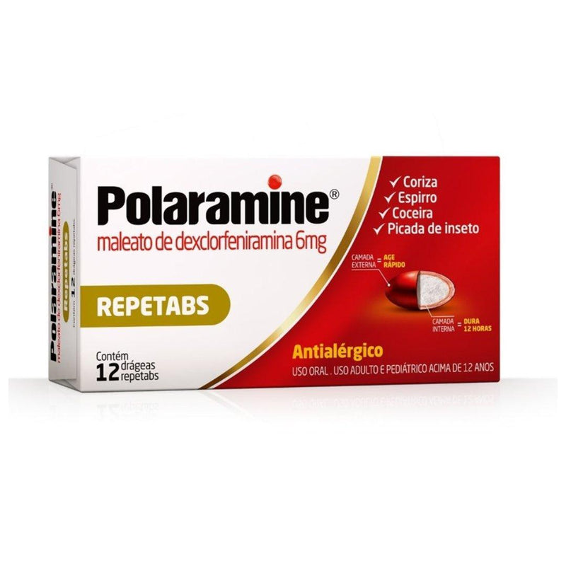 Polaramine Repetabs 6Mg Ação Prolongada 12 Comprimidos - Meu Brasil On Line