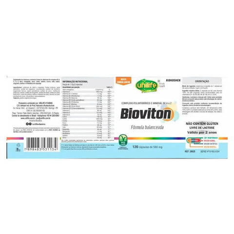 Polivitamínico Bioviton - Unilife - 120 Cápsulas - MEUBRASILONLINE