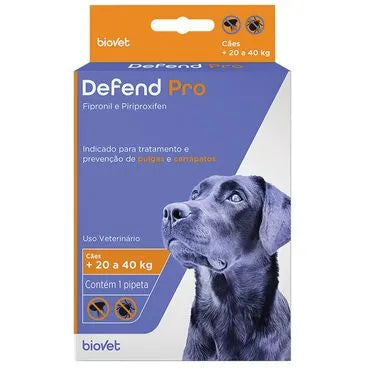 Antipulgas e Carrapatos Defend Pro para Cães 20 a 40kg Biovet 1 pipeta