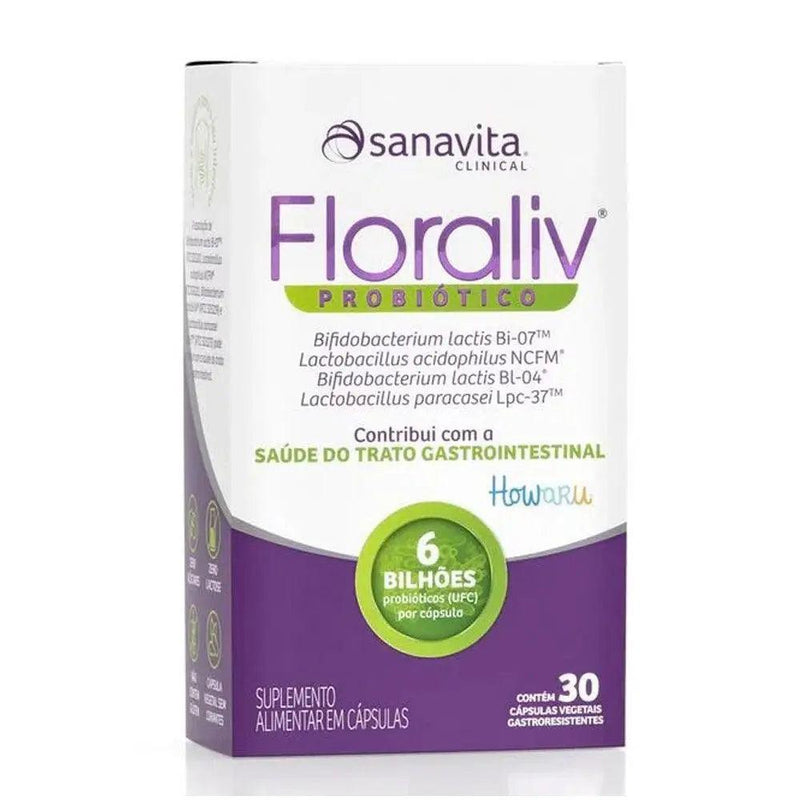 Probiótico Floraliv Sanavita 30 cápsulas - MEUBRASILONLINE