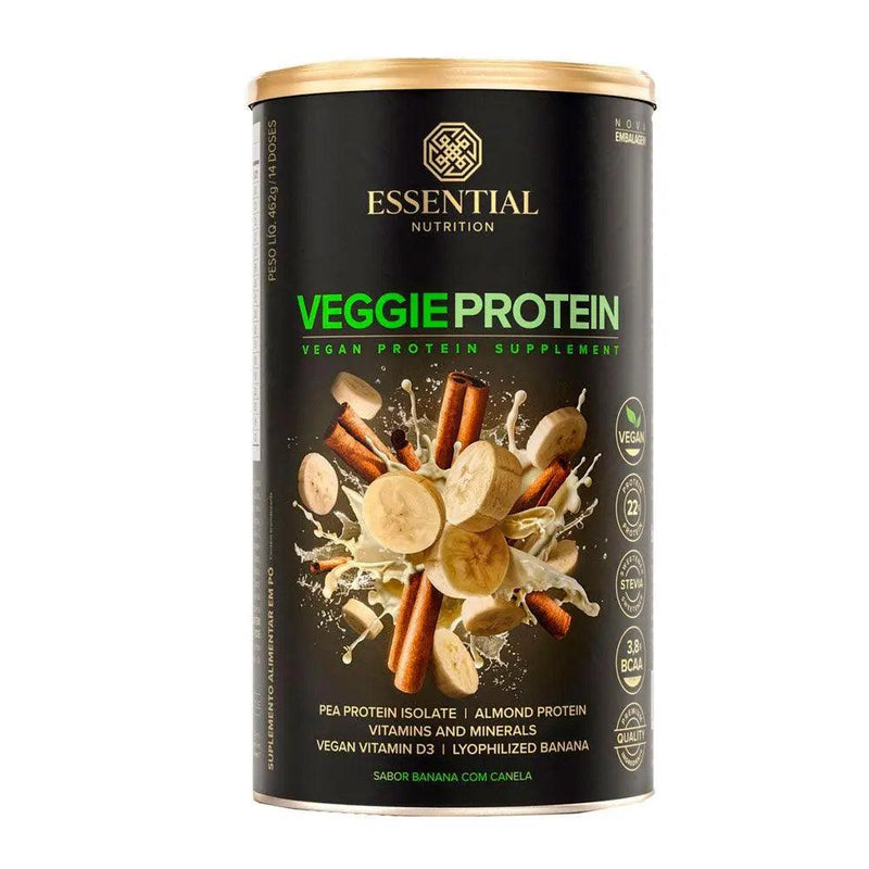 Proteína Vegetal Veggie Protein Banana com Canela Essential Nutrition 462G - Meu Brasil On Line