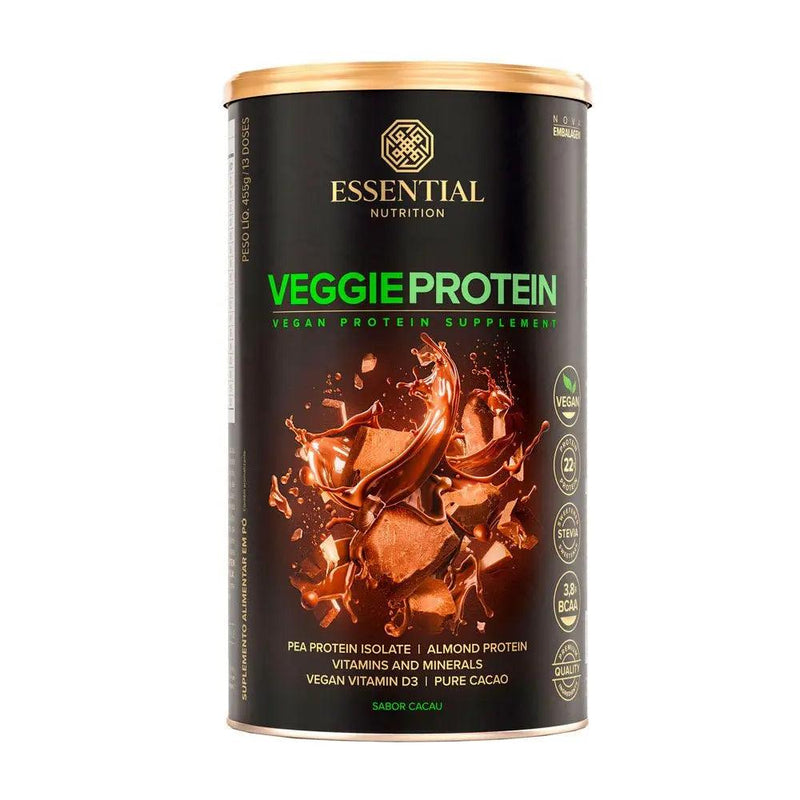 Proteína Vegetal Veggie Protein Cacao Essential Nutrition 455G - Meu Brasil On Line