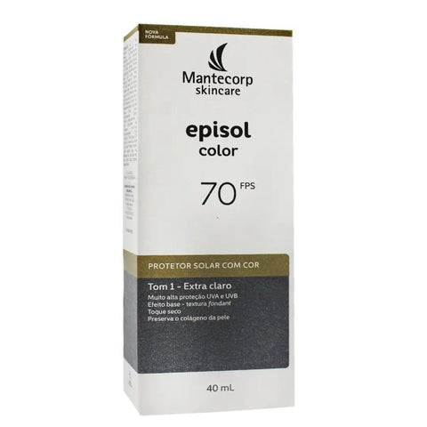 Protetor Solar Fps 70 Com Cor Episol Tom 1Color Extra Claro 40 Ml - MEUBRASILONLINE