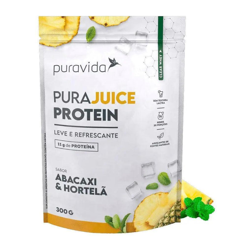 Purajuice Protein Abacaxi Com Hortelã Puravida 300g - MEUBRASILONLINE