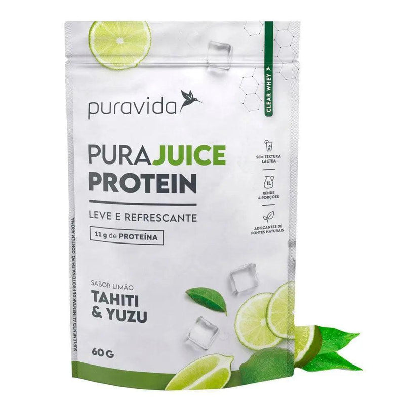 PuraJuice Protein Limão Puravida 60g - MEUBRASILONLINE