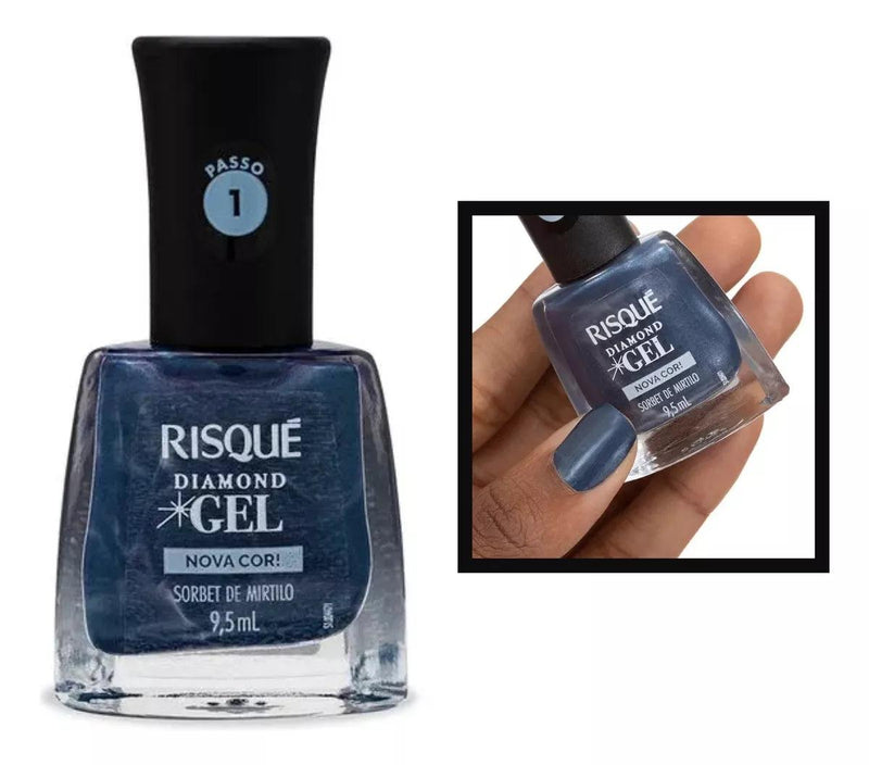 Risque Esmalte Diamond Gel Sorbet De Mirtilo 9,5ml Metálico